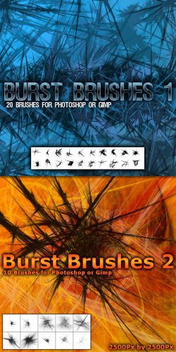 Burst Brushes Pack for Photoshop or Gimp