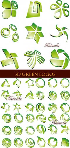3D Green logos - Stock Vectors