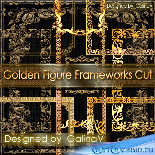    PNG | Golden Figure Frameworks Cut