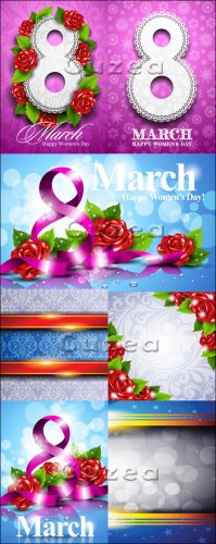   8 ,  2 / Women's Day on March 8 in violet color - v ...