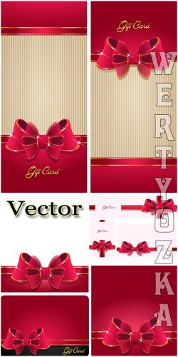      / Gift card  with ribbons - ve ...