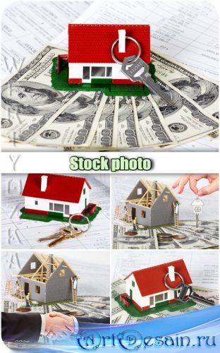   / Construction of the house, the keys to a new home - Raster clipart