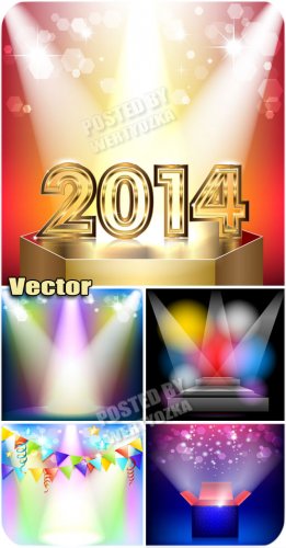    / Multi-colored glow of spotlights - vector