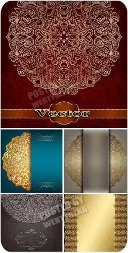       / Luxury vector background with golden ornaments