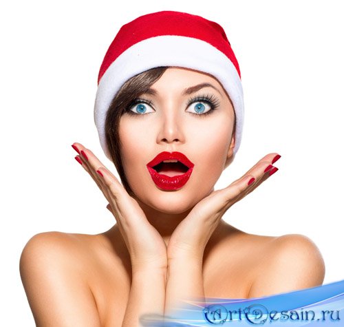 Beautiful girl and Christmas - stock photo