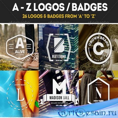 PSD, AI - 26 Logos from A to Z - Badges - Insignias - 7663715